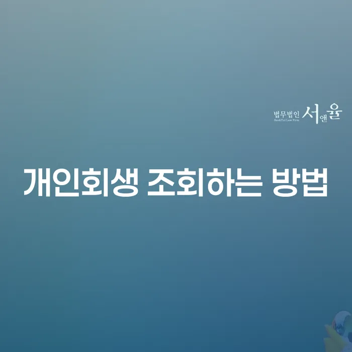 개인회생을 조회하는 방법은 무엇일까요?